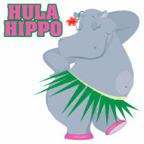 cute and silly luau hula hippo photo cut outs