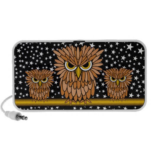 cute angry hungry owls notebook speaker