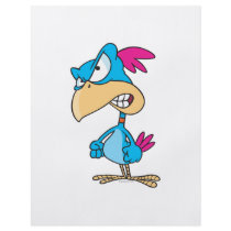 cute angry mean bird cartoon character flyer