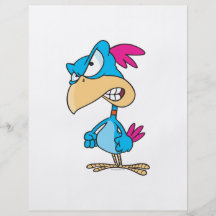 cute angry mean bird cartoon character flyer