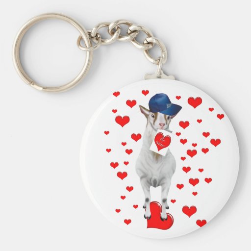 Cute Animal Lover Be Mine Valentine Goat Gift Key Chains