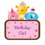 Cute Animals Birthday Girl Customizable Pink t-shirts