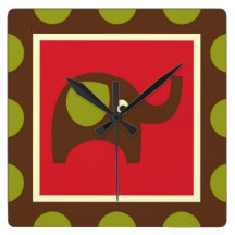 Cute Animals Elephant Wallclock