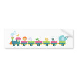 Cute animals on a train - sticker