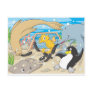 Cute Animals Player Water Hockey Goal Game Postcard