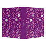 Cute Animals & Stuff For Girls Customizable Purple Binder