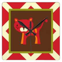 Cute Animals Tiger Wallclock