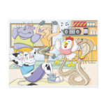 Cute Animals Work Out in Gym Shirt Fitness Post Cards