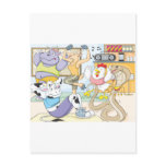 Cute Animals Work Out in Gym Shirt Fitness Post Card