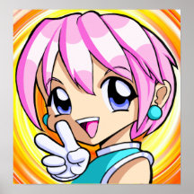 Cute Anime Girl Poster