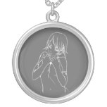 Cute Anime Girl, White copy Necklaces