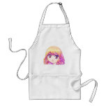 Cute Anime Girl With Colourful Hair Creative Manga Aprons