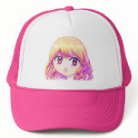 Cute Anime Girl With Colourful Hair Creative Manga hats