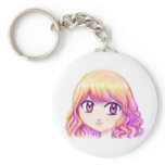 Cute Anime Girl With Colourful Hair Creative Manga keychains