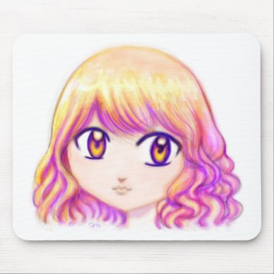 Cute Anime Girl With Colourful Hair Creative Manga by AlexandreMasquio
