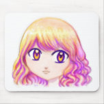 Cute Anime Girl With Colourful Hair Creative Manga mousepads