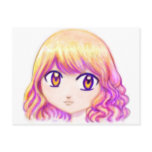 Cute Anime Girl With Colourful Hair Creative Manga