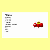 Cute ant with apple business cards
