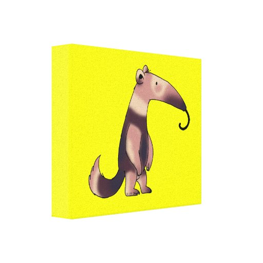 Cute anteater stretched canvas print