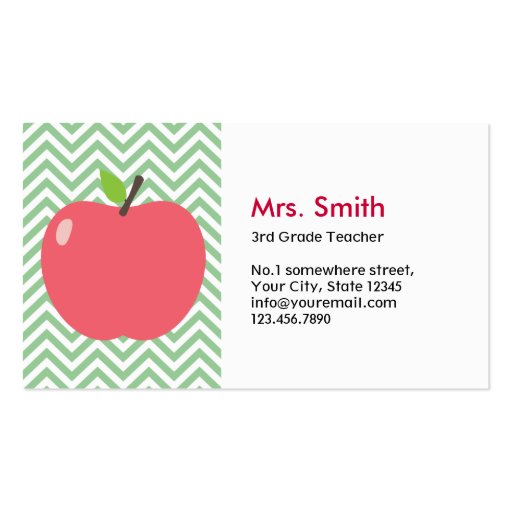 business cards for teachers templates free apple green chevron business card zazzle business cards for teachers templates free apple green chevron business card zazzle