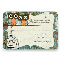 Cute Aqua Blue Owl Marry My Best Friend Wedding Personalized Announcement