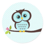 Cute Aqua Owl stickers