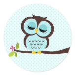 Cute Aqua Owl Sticker