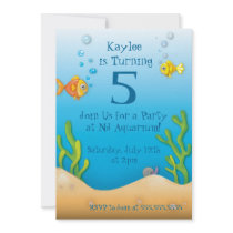 cute aquarium fishy birthday party personalized announcements