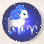 Cute Aries Zodiac Drink Coaster