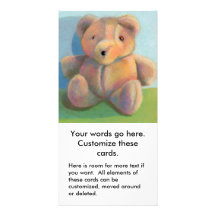 Cute art teddy bear drawing stuffed animal fun photo card template