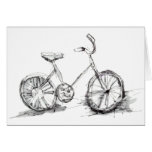 Cute Artistic Bike Drawing Card
