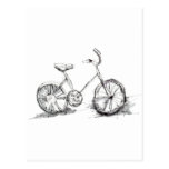 Cute Artistic Bike Drawing Postcard