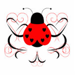 Cute Artsy Heart Ladybug Ornament Photo Cutouts