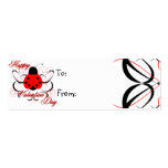 Cute Artsy Valentine Heart Ladybug Gift Tag