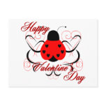 Cute Artsy Valentine Heart Ladybug Postcard