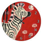 Cute Artsy Zebra with Butterfly Clock