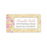Cute as a Button Girl Address Label