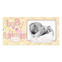 Cute as a Button Girl Photo Card