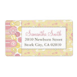 Cute as a Button Girl Shipping Label
