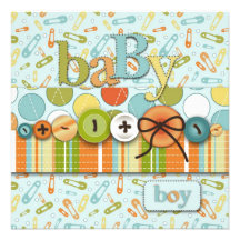 Cute as a Button Invitation Square