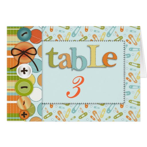 Cute as a Button Table Card 3