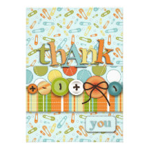 Cute as a Button TY Card Custom Invite