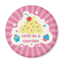 Cute As a Cupcake Refrigerator Magnets