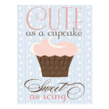 Cute as a cupcake! Pink & Brown Postcards