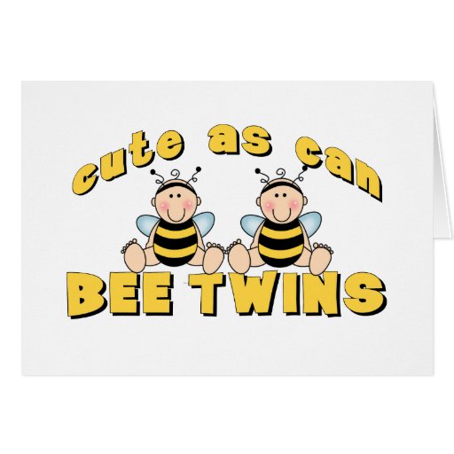 Cute As Can BEE Twins Greeting Card