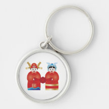 Cute Asian Wedding Couple Keychain
