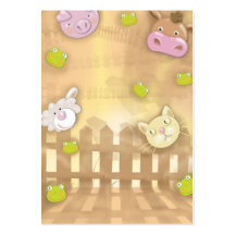 cute at the farm animals business card template