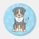 Cute Australian Shepherd Round Magnet