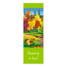 Cute Autumn Day bookmark for young books lovers! Business Cards