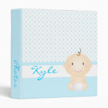 Cute Baby and Polka Dots (Blue) Binder